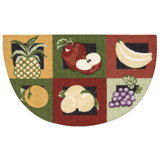 Tapis rouge et vert à motif de fruits Rachman