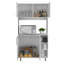 Ensemble 95 garde-manger, quatre pieds, armoire à deux portes, trois tablettes - blanc