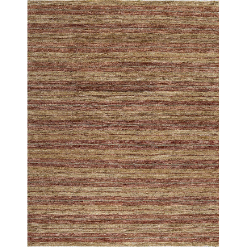 Textures Hand Knotted Wool Striped Area Rug, Rectangle 4' x 6'