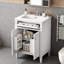 Meuble-lavabo moderne de 24 po avec lavabo en céramique - 2 portes à fermeture en douceur avec organisateurs et tiroir basculant, tablette réglable, armoire de rangement compacte pour petites salles de bain-2026748461