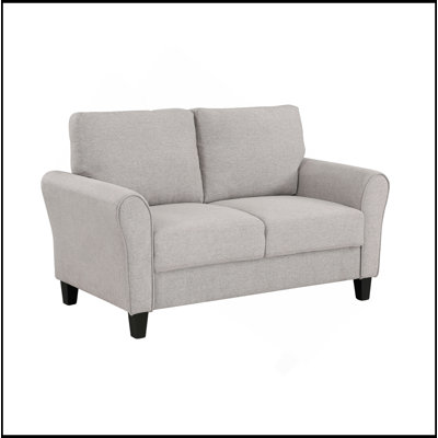Mobilier de salon moderne avec coussins attachés en tissu texturé de couleur sable moderne