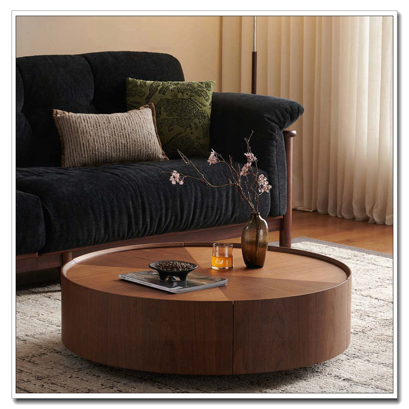 Walnut Coffee Table, 35.4-inch-round
