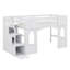 Lit mezzanine simple en bois avec 2 fenêtres et escalier de rangement-1437059395