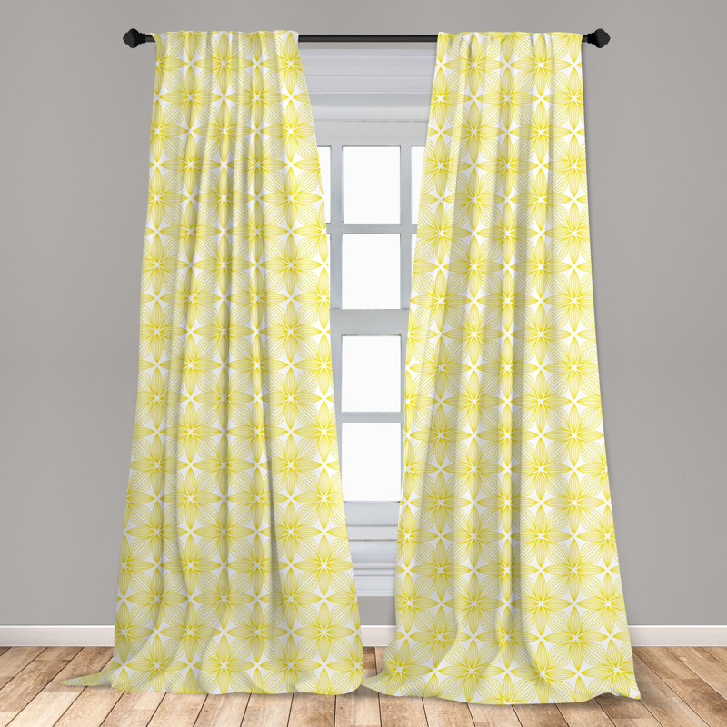 Floral Semi-Sheer Rod Pocket Curtain Panels, 28" x 95"