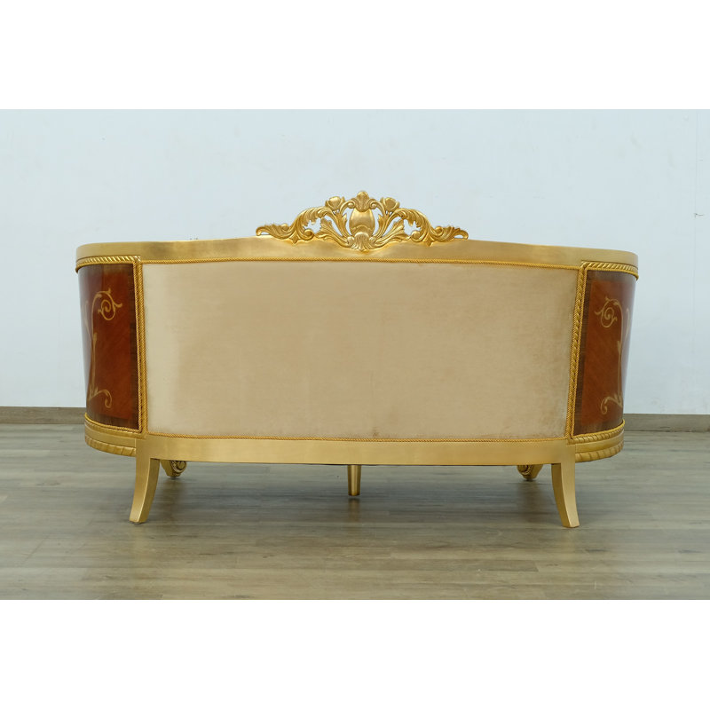 Sofa, Gold, 44.5" H x 79" W x 37.5" D