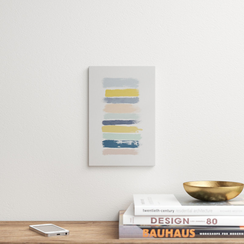 Rayures pastel par Orara Studieo-impression, H 12 po x l 8 po x P 0,75 po, Toile tendue