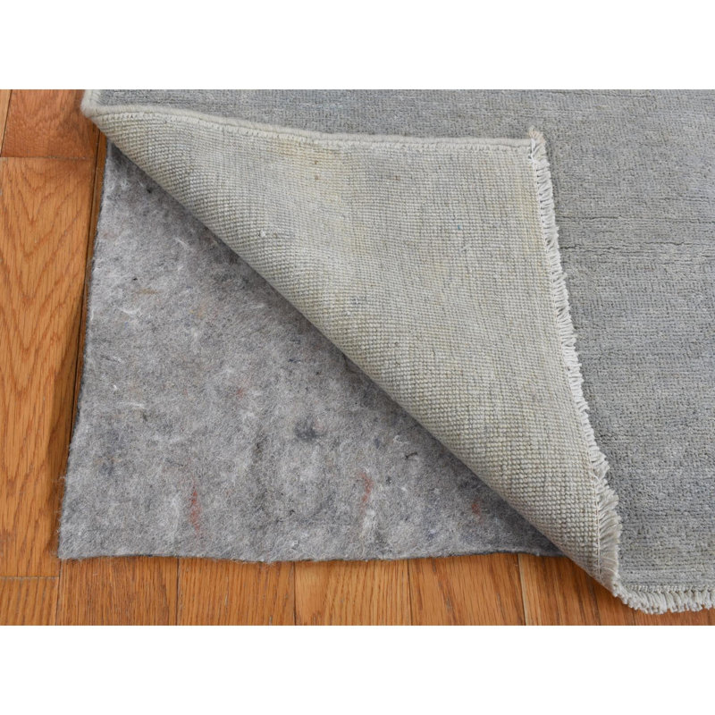 Tapis de couloir gris pur en laine noué à la main 2 pi 7 po x 9 pi 10 po 6D92E3E9E6324FCDA49C8A6DB31A116E