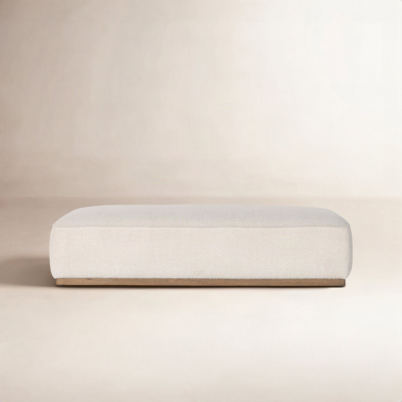 Audrianne Upholstered Ottoman,  Knoll Natural Boucle