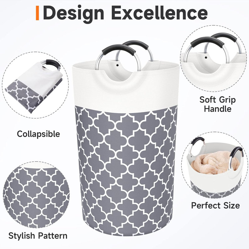 Panier à linge en tissu avec poignées