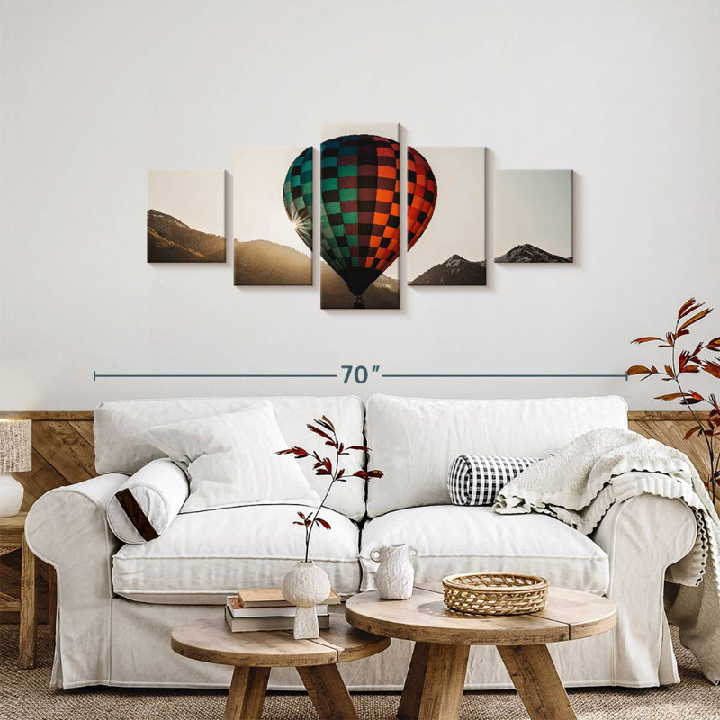 Vol en montgolfière, H 24 po x l 55 po