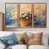 Toile avec cadre flottant brun