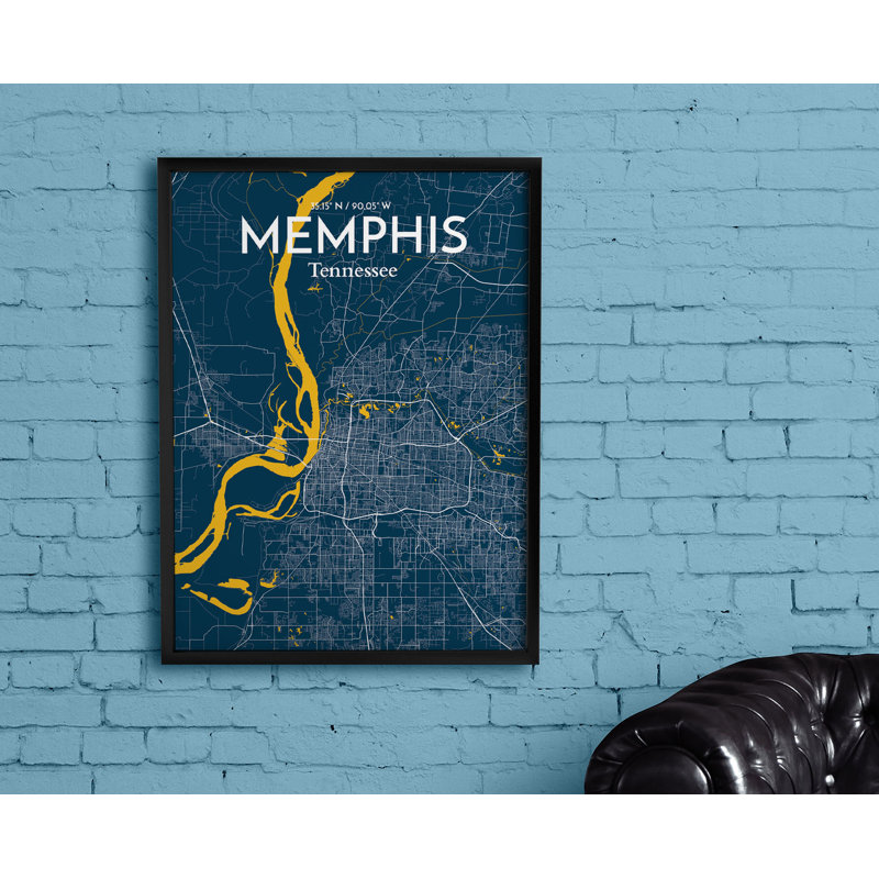 Memphis City Map - No Frame Print, 43.2cm H x 27.9cm W x 0.13cm D