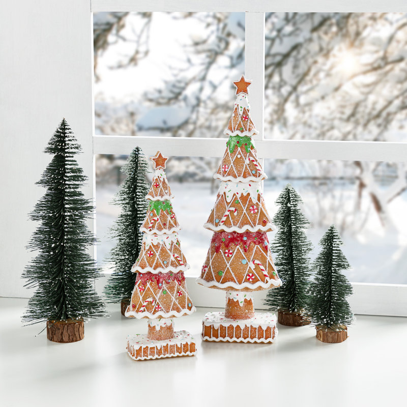 Décoration de table arbre de Noël en résine 2 pièces