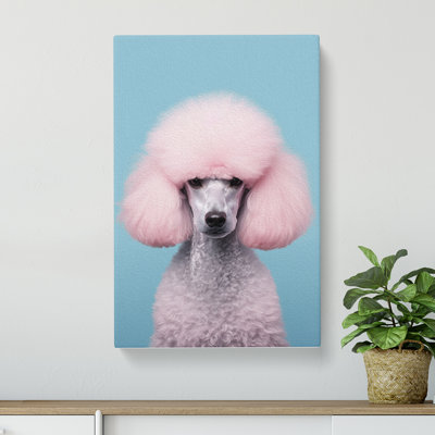 Poodle Minimalism No.2 - Wrapped Canvas