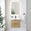 Livia 24" Wall-mounted Single Bathroom Vanity with White Artificial Drop-in Sink with Mirror