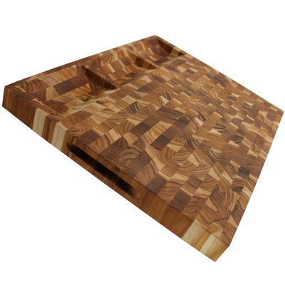 EcoDecors FSC Certified, Reversible End Grain Solid Teak Wood Cutting Board, for Snacks, Cheese, Garnish & Kitchen Prep, 10x6