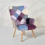 Fauteuil décoratif à haut dossier pour chambre et coin lecture Floral Patchwork-198300230