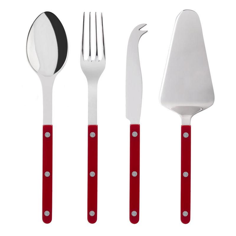 Bistrot Solid 4 - Piece Hostess Set, Burgundy