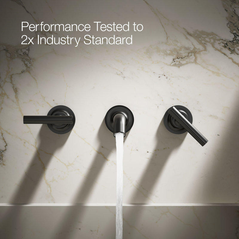 Purist® Wall-Mounted Bathroom Faucet, Matte Black, Lever Handle