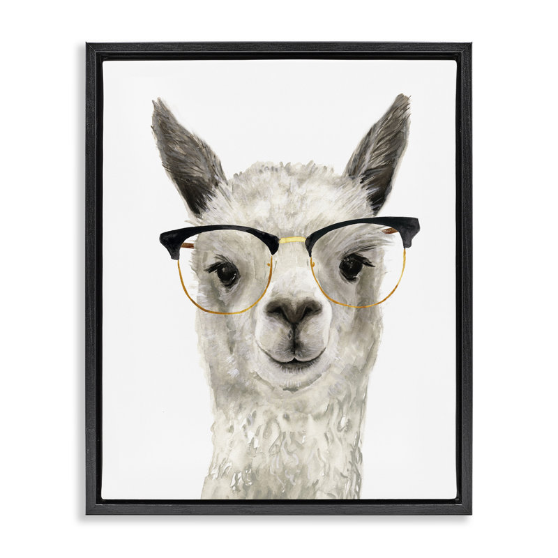 «Trinx Farm Farm Llama In Glasses», art mural sur toile flottante par Victoria Borges, H 21 po x l 17 po