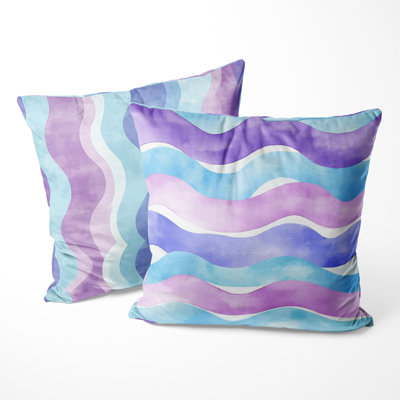 Coussin décoratif abstrait 2 pièces - Coussin décoratif pour enfants Playful Waves