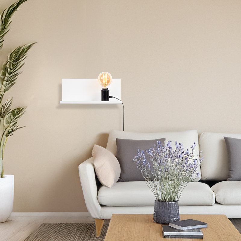 Metal Body Pluggable Wall Sconce, White