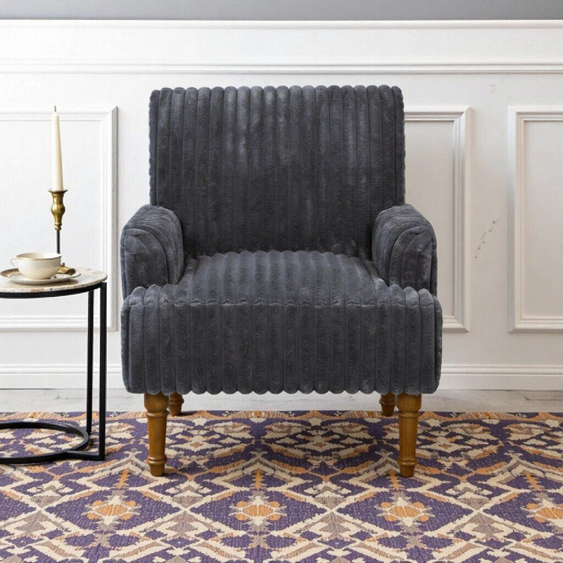 Chaise avec accoudoirs UnaMara, Gris foncé