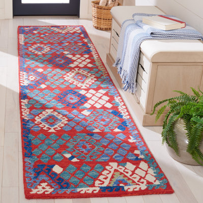 Tapis rouge / bleu Horwich 412