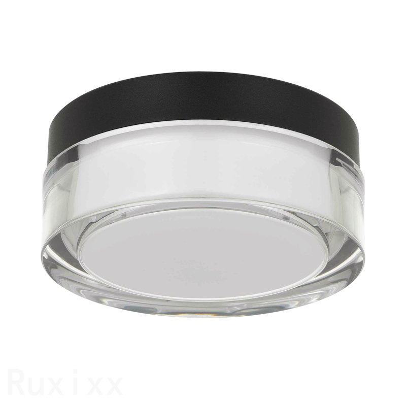 Plafonnier encastré à DEL noir 6 pouces, Noir, H 2,5 po x l 6 po x P 6 po