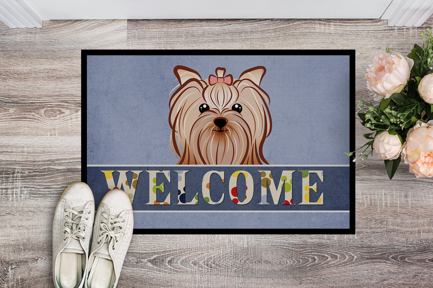 Winston Porter Verplanck Yorkie Yorkshire Terrier Welcome Non-Slip