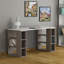 Simone Modern Desk with Built-in Bookcase – Stylish Workspace Desk with 6 Open Shelves-134172670-24070010-94592015
