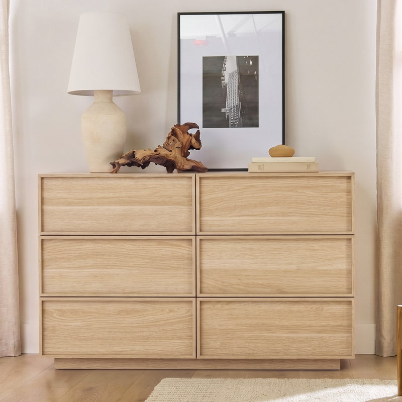 Commode moderne à 6 tiroirs l 47,2 po Abbate, Chêne