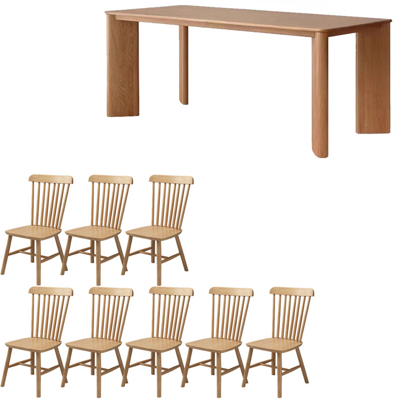 Ensemble de table de salle à manger simple en bois massif de style nordique, H 29,5 po x L 94,4 po x l 35,4 po