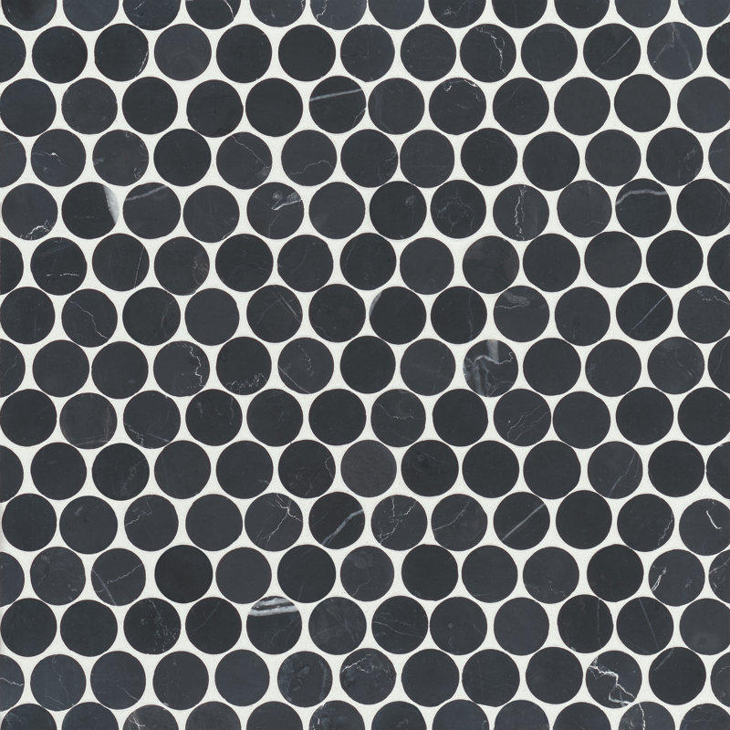 Carreau de mosaïque rond Monet, Nero Marquina