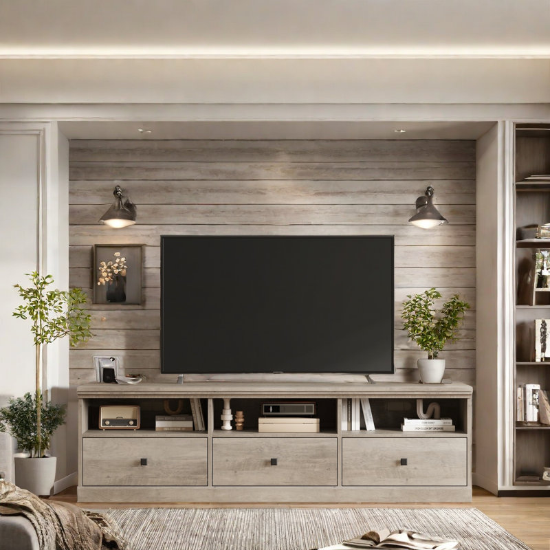 70" Tv Stand For 75 Inch Tv, Grey