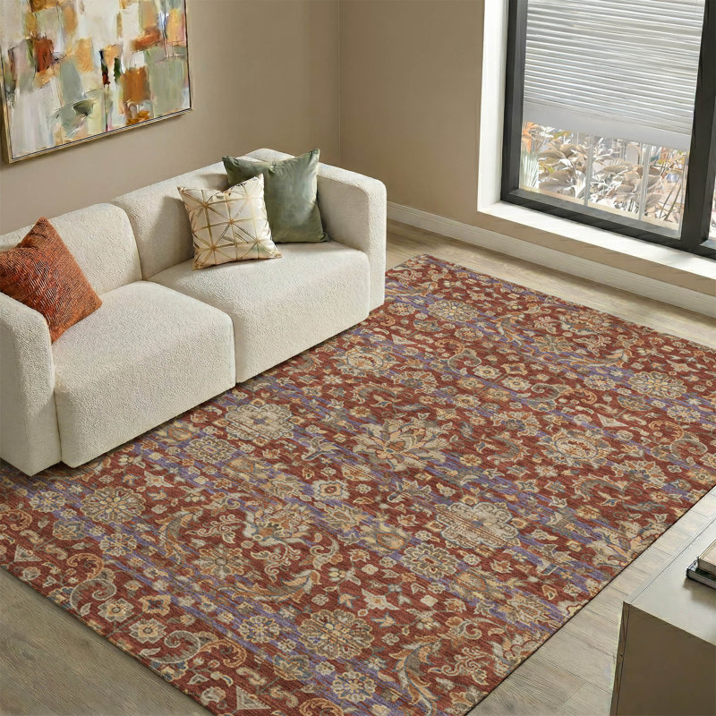Tapis lavable à la machine de qualité supérieure Mayfield AMF2485, Bourgogne, 10 pi x 14 pi