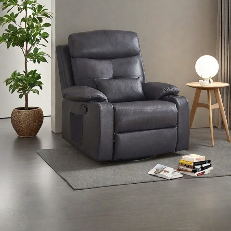 Ergonomic recliner in light luxury style, Navy Blue