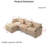 105" Modular L-Shape Sectional with Ottoman, Soft Chenille Fabric, 3-Seat-1438868638