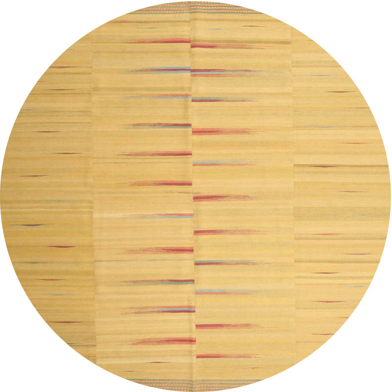 Tapis zone verte claire contemporaine, Rond 6 pi