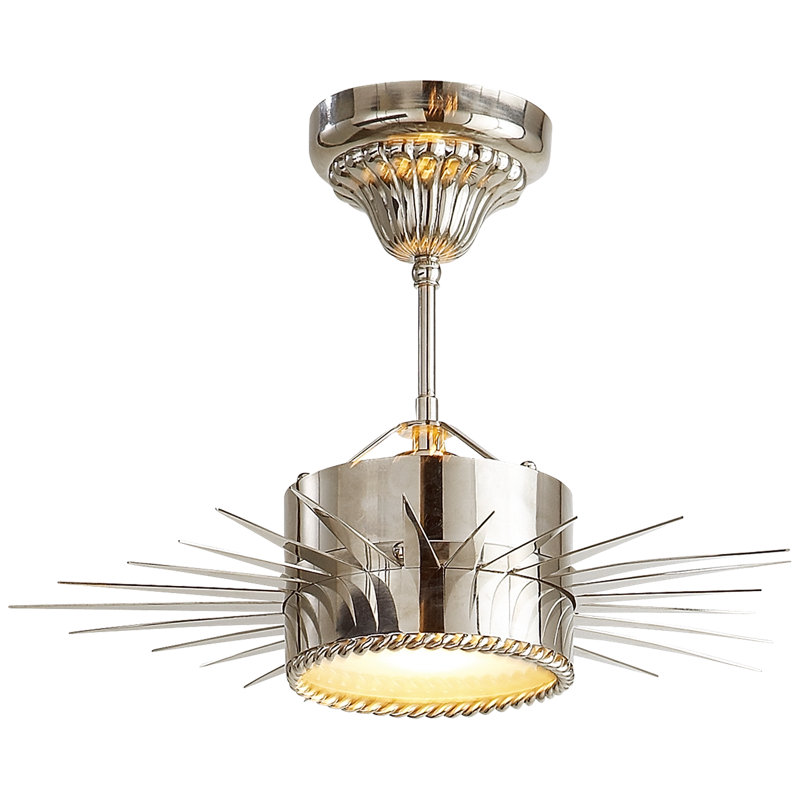 Suzanne Kasler Soleil Small Semi-Flush, Polished Nickel, 7.75" H x 24" W x 24" D