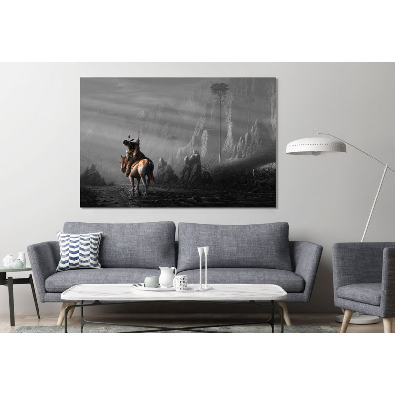 Impression d'art sur toile Lonely Way Classic, H 30 po x l 45 po x P 1 po