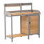 Banc de rempotage extérieur, table de poste de travail en bois avec armoire pour fournitures de jardin