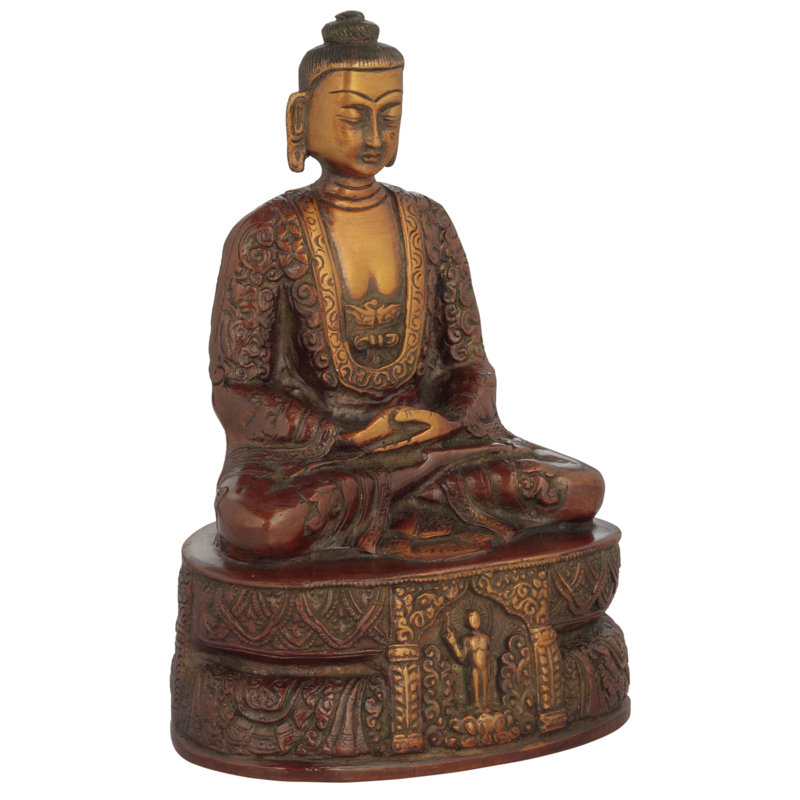 Bouddha Murugun assis sur un piédestal haut, Rouge