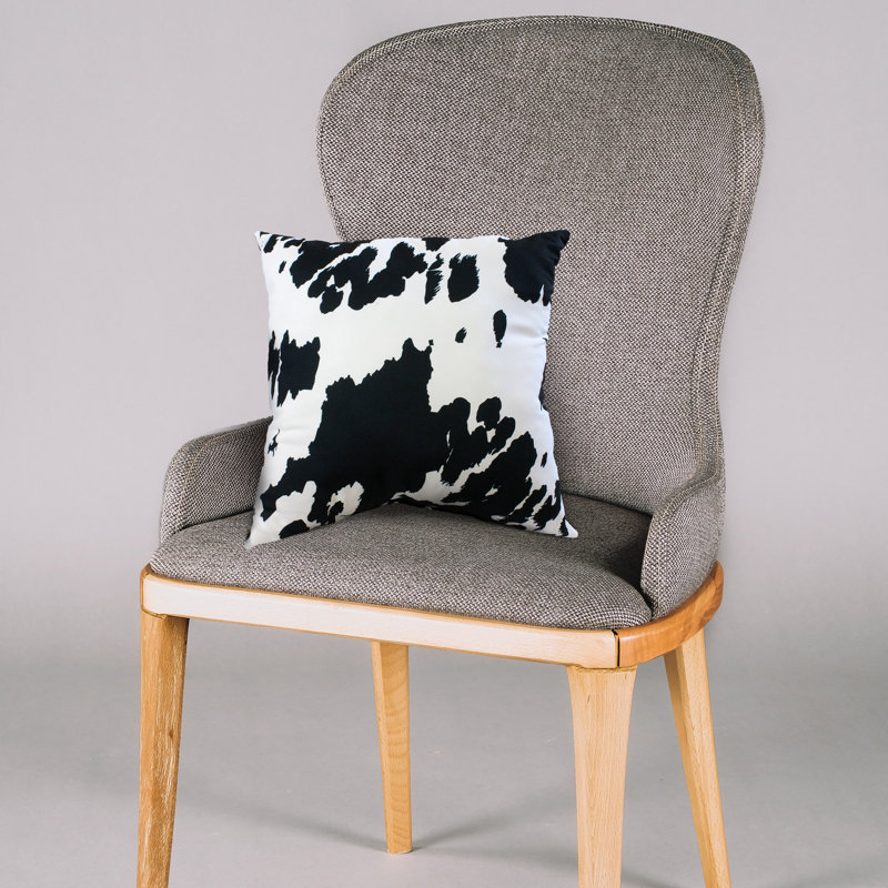 Animal Print Reversible Throw Pillow, Black