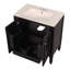Meuble-lavabo de 30 po avec lavabo, deux portes avec tablette, charnières de porte à fermeture en douceur, style rétro-111123967