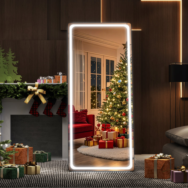 Metal Rectangle Mirror, Black, 180cm x 71cm
