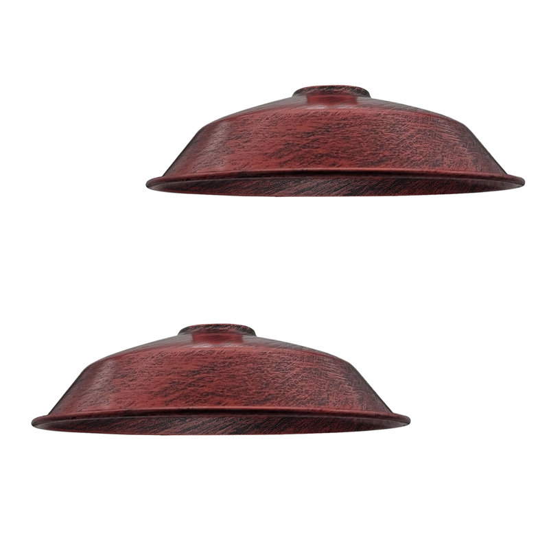 Loret 7cm H Metal Bowl Lamp Shade ( Uno ), Rustic Red