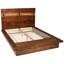 Très grand lit plateforme en noyer, meubles de chambre à coucher en bois avec menuiserie exposée noyer, style, fonction de rangement