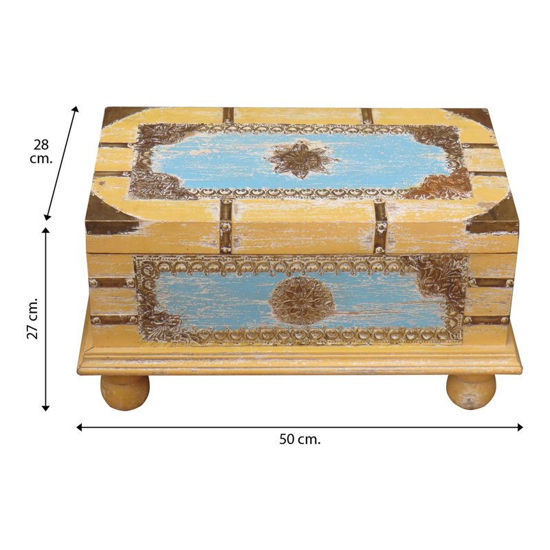 Armisha Blanket Chest, Yellow/Blue