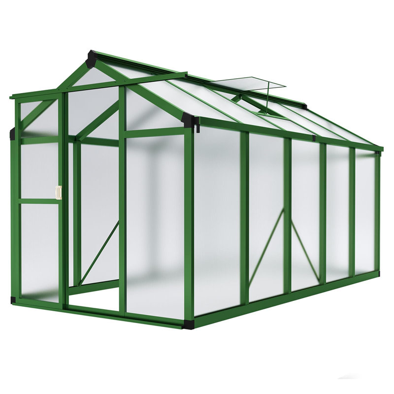 Greenhouse For Outdoors, Aluminum Greenhouse With Quick Setup Structure And Roof Vent, 94.8" H x 70.8" W x 75.6" D, Black